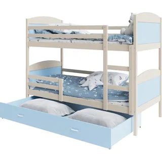Etagenbett hochbett kinderzimmer kinderbetten jugendzimmer 190x80 kiefer blau