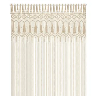 Cozyor Makramee Boho Vorhang Türvorhang Fenstervorhang 132x200cm als Raumtrenner, Wandbehang & Deko beige, für Traubogen, Hochzeit, Wohnzimmer, Balkon Handmade