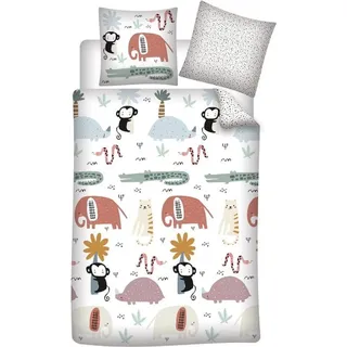 Aymax Bettbezug dieren 140 x 200 cm - Baumwolle - 65 x 65 cm - Weiß