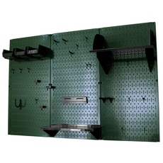 Stecktafel-Organizer, Wandsteuerung, 1,2 m, Metall-Stecktafel, Standard-Werkzeug-Aufbewahrungs-Set mit grünem Werkzeugbrett und schwarzem Zubehör