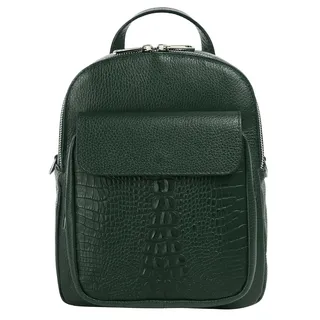 Cluty Cityrucksack, echt Leder, Made in Italy grün