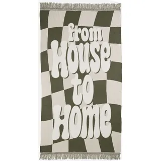 Wohndecke HOMSY BY ANA JOHNSON "Snugsy", creme, grün, B:150cm L:200cm, Baumwolle, Wohndecken, Wohndecke, Pflegeleicht, 100% Baumwolle, Edles Design, 200x150 cm