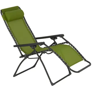 Ambia Garden Garten-Relaxsessel , Grün, Dunkelgrau , Metall, Kunststoff, Textil , 67x112.7x94 cm , klappbar , Gartenmöbel, Gartenliegen, Liegestühle