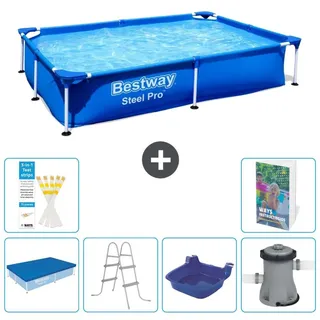 Bestway Steel Pro Rechteckig - 221x150x43 cm - 7-teilig S140 - Blau