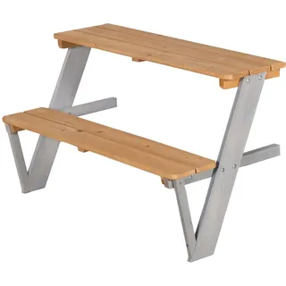 roba Picknickerweiterung für Spielhaus - Erweiterungsset mit Tisch & Sitzbank für Outdoor-Spielhaus Zubehör - Für Kinder ab 18 Monaten - Wetterfest - Holz mehrfarbig