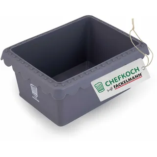 Chefkoch trifft Fackelmann Mini-Kastenform für Heißluftfritteuse und Backofen – Ideal für Brot und Kuchen, Silikonform für Airfryer, Dunkelgrau, 17x13x7,5 cm, für 500g Teig geeignet