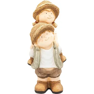 Wichtelstube-Kollektion XXL Gartenfiguren Dekofigur Katherina und Martin ca. 52cm groß Gartendeko Vintage Figuren für außen Gartenfigur für draußen Wetterfest