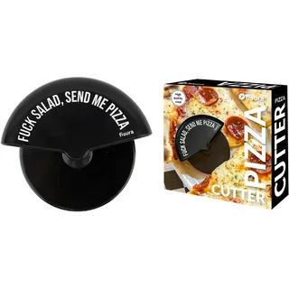 Fisura – Origineller Pizzaschneider "f*ck salad". Lustiger Pizzaschneider mit Rad. Originelles Pizzamesser aus Edelstahl und ABS. Maße: 7,5 x 5,5 Zentimeter.