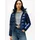 Pufferjacke Gloss Down Slim Fellbesatz blau Dark night navy XS
