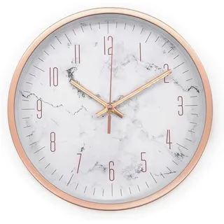 Wall-Art Wanduhr Elegant Marmor-Optik Ø 25 cm Rose