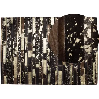 Beliani Artvin Kurzflorteppich 160 x 230 cm Braun/Gold