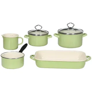 Karl Krüger Topfset, Emaille, Grün