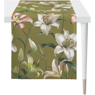 APELT Tischläufer APELT "5602 SUMMERTIME, Sommerdeko, Sommer", grün (grün, natur), B:48cm L:140cm, Baumwolle, Tischdecken, Digitaldruck