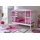 Hausbett Lio 90 x 200 cm Kiefer massiv weiß pink
