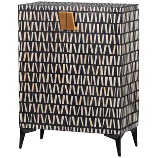 Woood Highboard »Menne Midi-Schrank mit Metallgriffen« Kommode im stilvollem Design, H 108 cm x B 81 cm schwarz