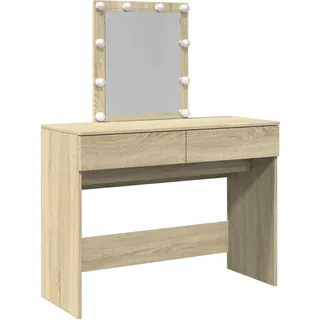 vidaXL Schminktisch mit LED-Beleuchtung Sonoma-Eiche 100x40x130 cm - Braun
