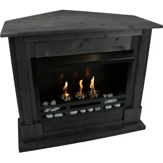 Gelkamin Ethanolkamin Kaminofen Eckkamin Rafael Premium - Schwarz - Schwarz