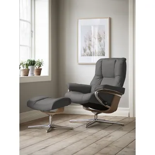 Stressless® Relaxsessel »Mayfair« Set, Relaxsessel mit Hocker, mit Hocker, mit Cross Base, Größe S, M & L, Holzakzent Eiche grau