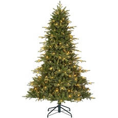 Black Box Trees Boyle Künstlicher Weihnachtsbaum mit LED-Beleuchtung – H215 x Ø142 cm – Grün