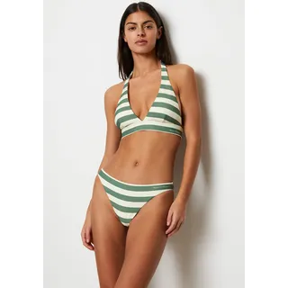 Marc OPolo Bikini-Hose "Classic Stripes" mit kleinem Logoschirftzug, grün, weiß