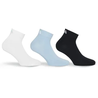 Kurzsocken FILA "UNISEX INVISIBLE PLAIN SOCKS", Damen, Gr. 43-46, blau (sky), Baumwolle, Elasthan, Polyester, elastisch, Socken Kurzsocken, mit Logostickerei