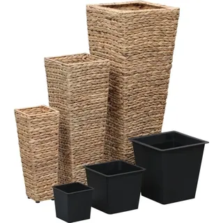 vidaXL Blumenkübel 3er Set 30 x 80 x 30 cm Braun