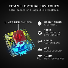 Bild von Vulcan II Max schwarz, LEDs RGB, TITAN II OPTICAL RED, USB, DE (ROC-12-001)