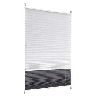 Sekey Plissee Doppelplissee Day+Night Verdunkelung ohne Bohren verspannt Lichtschutz, Klemmfix,70x130cm Weiß und Grau