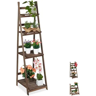 Relaxdays Blumentreppe 160 x 41 x 49 cm Braun