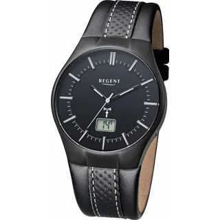 REGENT Funkuhr Herren Leder 39,0 mm FR216