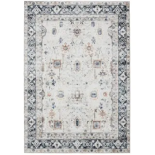 benuta Vintage-Teppich George waschbar 80x150 cm , Creme, Grau , Kunststoff , Vintage , Rechteckig , 80x150 cm , Oeko-Tex® Standard 100 , in verschiedenen Größen erhältlich, rutschfeste Unterfläche, waschbar , Teppiche und Böden, Teppiche, Vintageteppiche