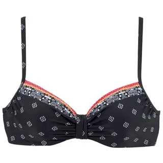 LASCANA Bügel-Bikini-Top »Kimer« mit modernem Print, schwarz