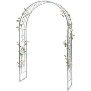 DanDiBo Dandibo Rosenbogen Verzinkt Massiv 150 cm Torbogen 96520 Wetterfest Rundbogen Volleisen Rankhilfe Gartenbogen Feuerverzinkt , Grau , Metall , 150x222x34 cm , Dekoration, Gartendeko