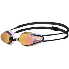 Bild Tracks Mirror Anti-Fog Wettkampf Schwimmbrille Unisex für Erwachsene, Schwimmbrille mit verspiegelten Gläsern, UV-Schutz, 4 Austauschbare Nasenstege, Silikon Dichtungen