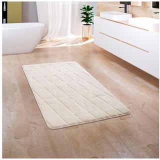 Paco Home Badematte Badteppich Badvorleger Flauschig Memory Foam 3D 50x80 cm, Creme 4 -