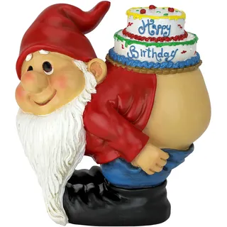 Design Toscano Loonie Moonie Happy Birthday Gartenzwerg Statue