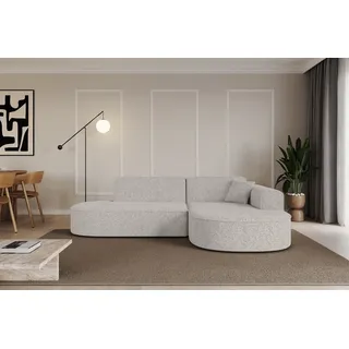 altdecor Eckcouch Samt 3-Sitzer Hellgrau