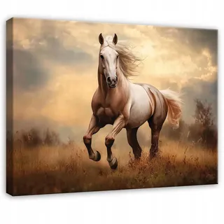 Wallarena Wandbild Pferde Tiere Schlafzimmer 100x70 , Multicolor , Holzwerkstoff , Recyclingholz , Abstrakt , Rechteckig , 100x70 cm , FSC 100% , 3D-Effekt , Bilder & Rahmen, Bilder, Leinwandbilder