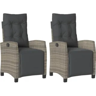 vidaXL Gartensessel 59,4 x 69,3 x 33,9 cm grau 2 St.