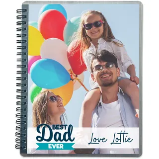 Adventa Personalisiertes Notizbuch A5, fügen Sie Ihr eigenes Foto/Bild/Text-Tagebuch A5 hinzu, 100 g/m2, 120 linierte Seiten, Schutzhülle, Notizblock, Tagebuch mit linierten Seiten, (15,2 x 20,3 cm