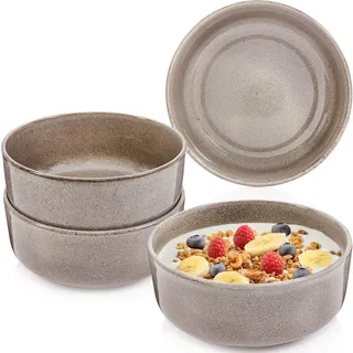 Sänger Schalen SET Kairo Clay - 4 teilig aus Steingut , Grau , Keramik , kratzfest , Geschirr, Schalen & Schüsseln, Müslischalen