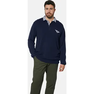 Rundhalspullover CHARLES COLBY "Pullover EARL QUINVINE", Herren, Gr. L, blau (dunkelblau), Obermaterial: 55% Polyacryl PAN. 45% Baumwolle CO., Pullover Rundhalspullover