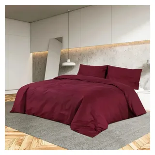 vidaXL Bettwäsche-Set Bordeauxrot 240 x 220 cm