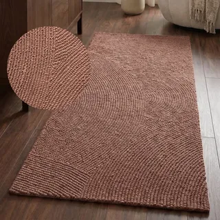 Wollteppich HANSE HOME "Calmio, auch als Läufer und in rund", vintage rosa, B:80cm H:18mm L:200cm, Wolle, Teppiche, Wollteppich, Handgetuftet, Wolle, Natur, Wohnzimmer, Schlafzimmer, Skandi, Hygge
