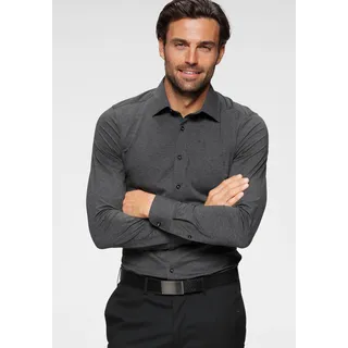 OLYMP Businesshemd »Level Five body fit Jerseyshirt«, in Jersey Qualität, grau