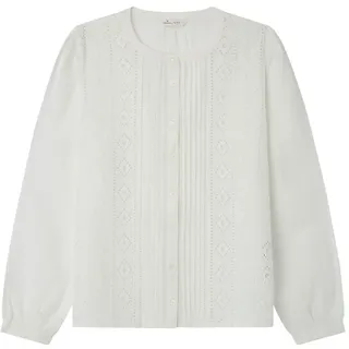 SPRINGFIELD Damen Blusa Bordada Con Encaje Insertado Y Fruncido En EL Hombro Bluse, bunt, 36