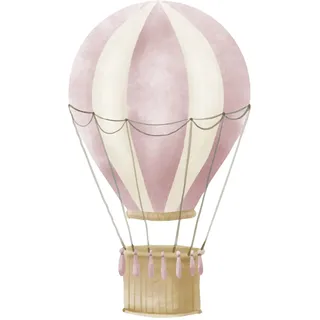 2er Set Heißluftballons Wandtattoo Wandsticker Aufkleber für Kinderzimmer Babyzimmer Aquarell Ballon Y032 (Altrosa)