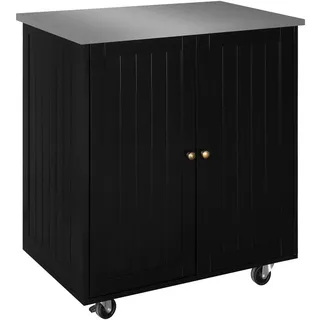 Mid.you Kücheninsel , Schwarz, Edelstahlfarben , Metall, Holzwerkstoff , einzeln stellbar , 76x89x49.5 cm , rollbar , Küchen, Küchenzeilen & Küchenblöcke, Küchenzeilen