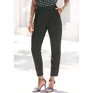 Schlupfhose LASCANA "stilvoll und bequem", Damen, Gr. 40, N-Gr, schwarz, Crêpe, Obermaterial: 95% Polyester, 5% Elasthan, unifarben, figurumspielend 7/8-Länge, Hosen Schlupfhose, casual-chic Business-Look, 7/8-Länge, Sommerhose, Topseller