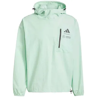 adidas Herren Mercedes - AMG Petronas Formula ONE Team Premium Woven Wind Breaker Men, Frozen Green/Grey strata, XS
